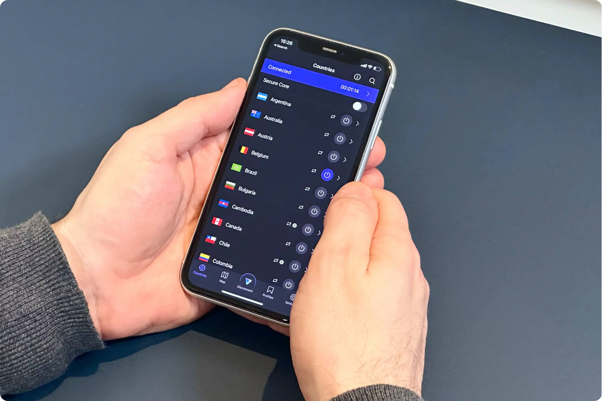 Proton VPN’s Secure Core servers setting in the iOS app Proton VPN’s Secure Core servers setting in the iOS app