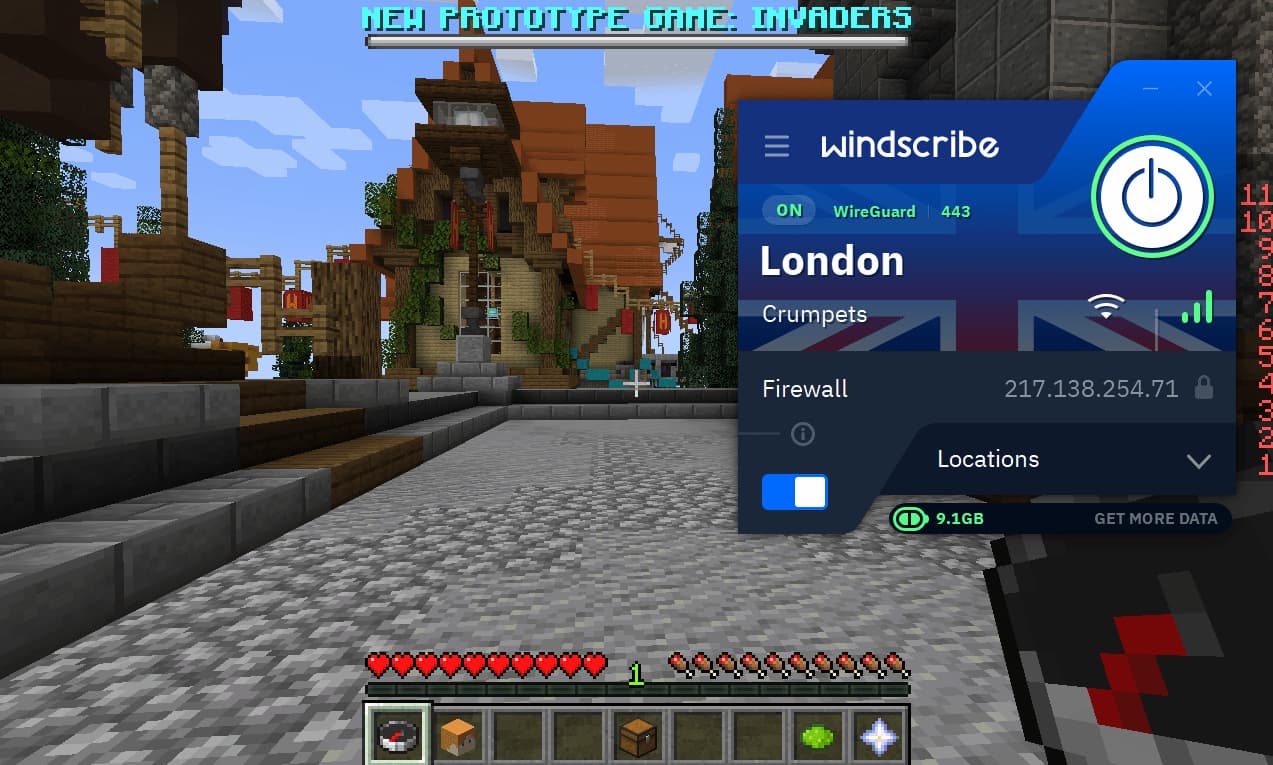 Windscribe’s ping is low enough for lag-free gaming Windscribe’s ping is low enough for lag-free gaming