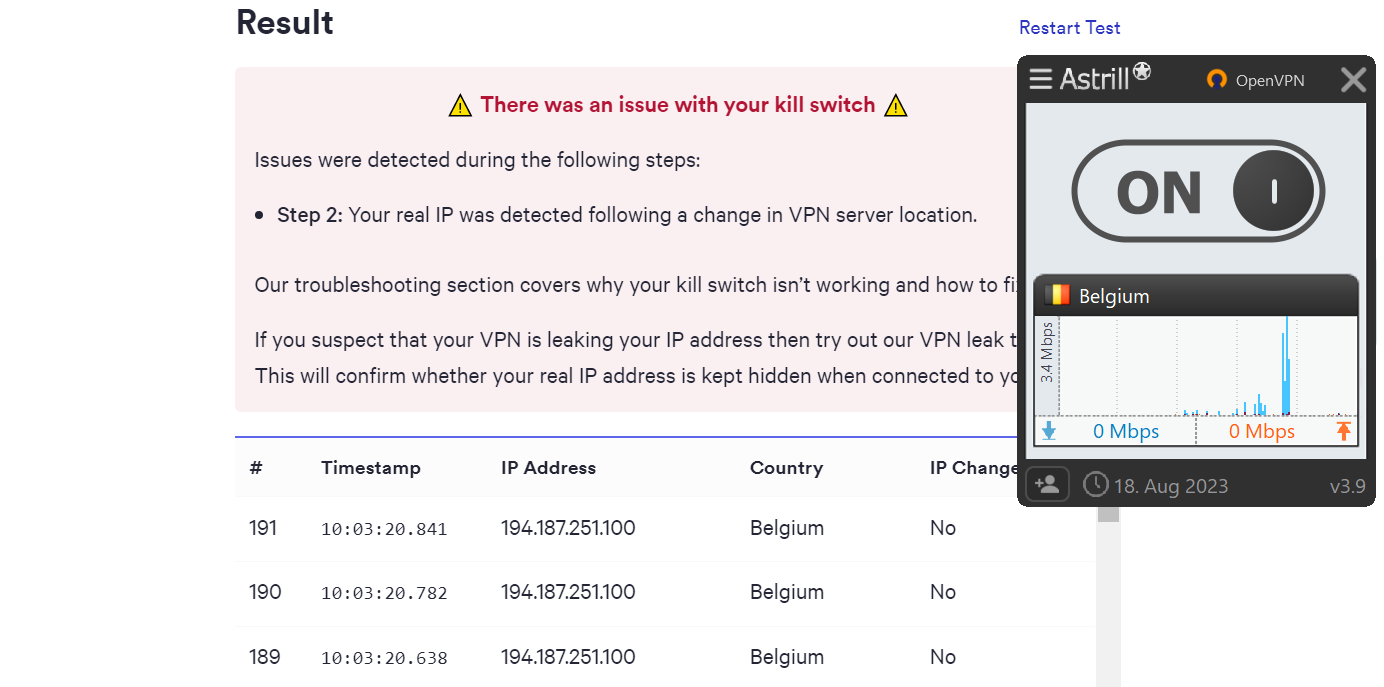 Astrill’s standard kill switch doesn’t activate while changing VPN servers. Astrill’s standard kill switch doesn’t activate while changing VPN servers.