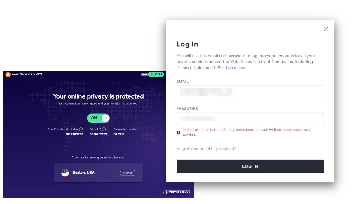 Avast VPN failed to unblock Hulu Avast VPN failed to unblock Hulu