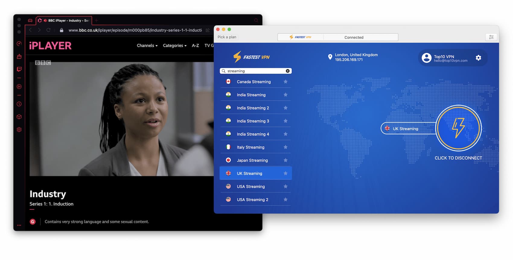FastestVPN unblocks all major UK streaming services