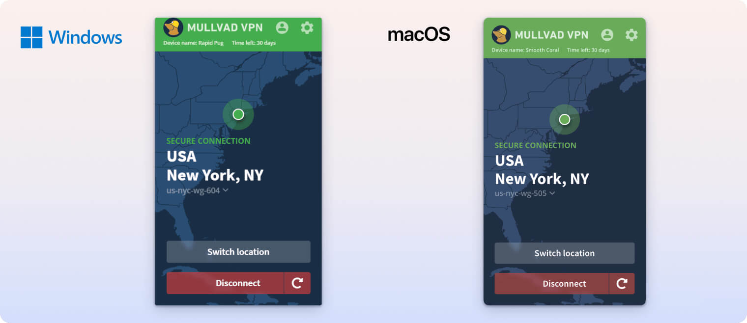 Mullvad’s Windows and macOS APP Mullvad’s Windows and macOS APP