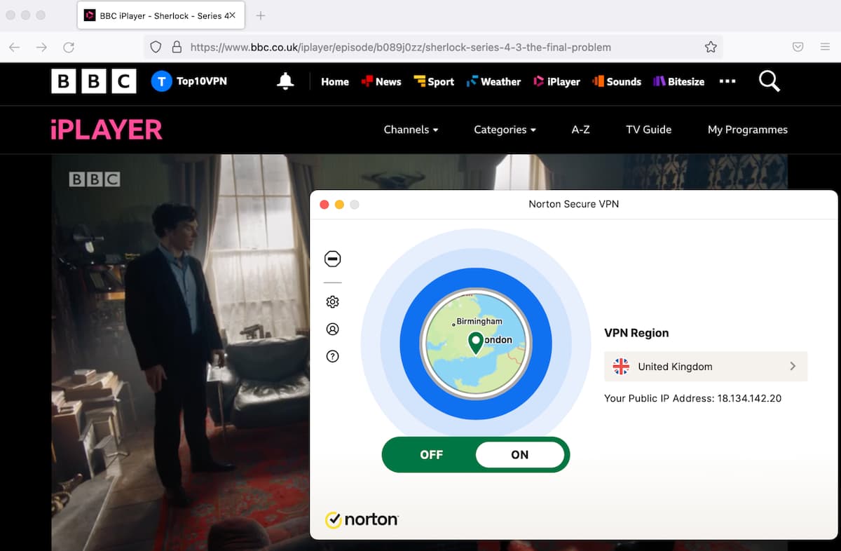 The VPN works reliably with UK-based streaming sites