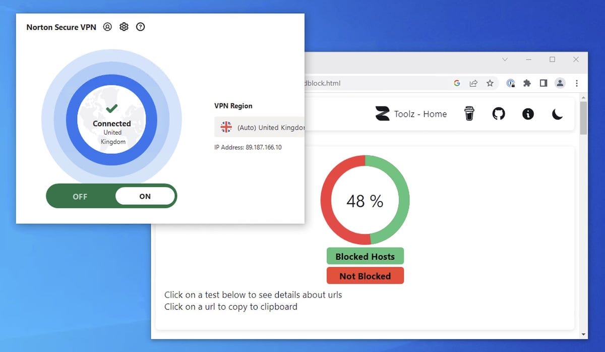 Norton Secure VPN’s Ad blocker