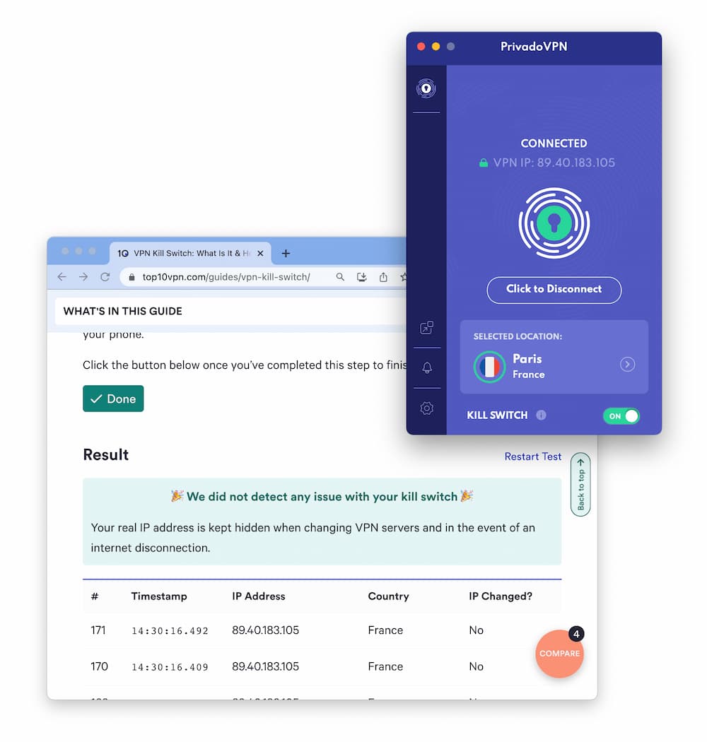 PrivadoVPN’s kill switch works perfectly but is absent from iOS