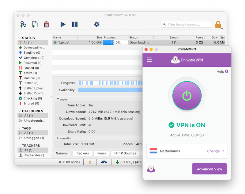 PrivateVPN performed well in our torrenting tests