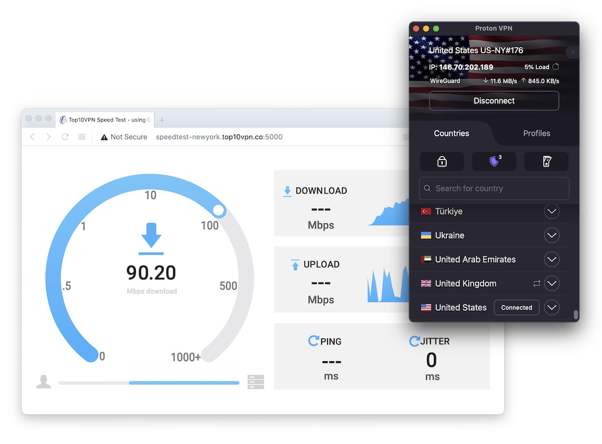 While Proton VPN’s local download speeds are good While Proton VPN’s local download speeds are good