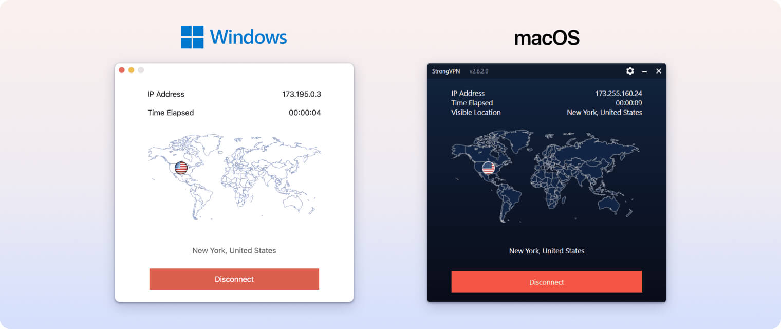 StrongVPN's Windows and macOS APPs StrongVPN's Windows and macOS APPs