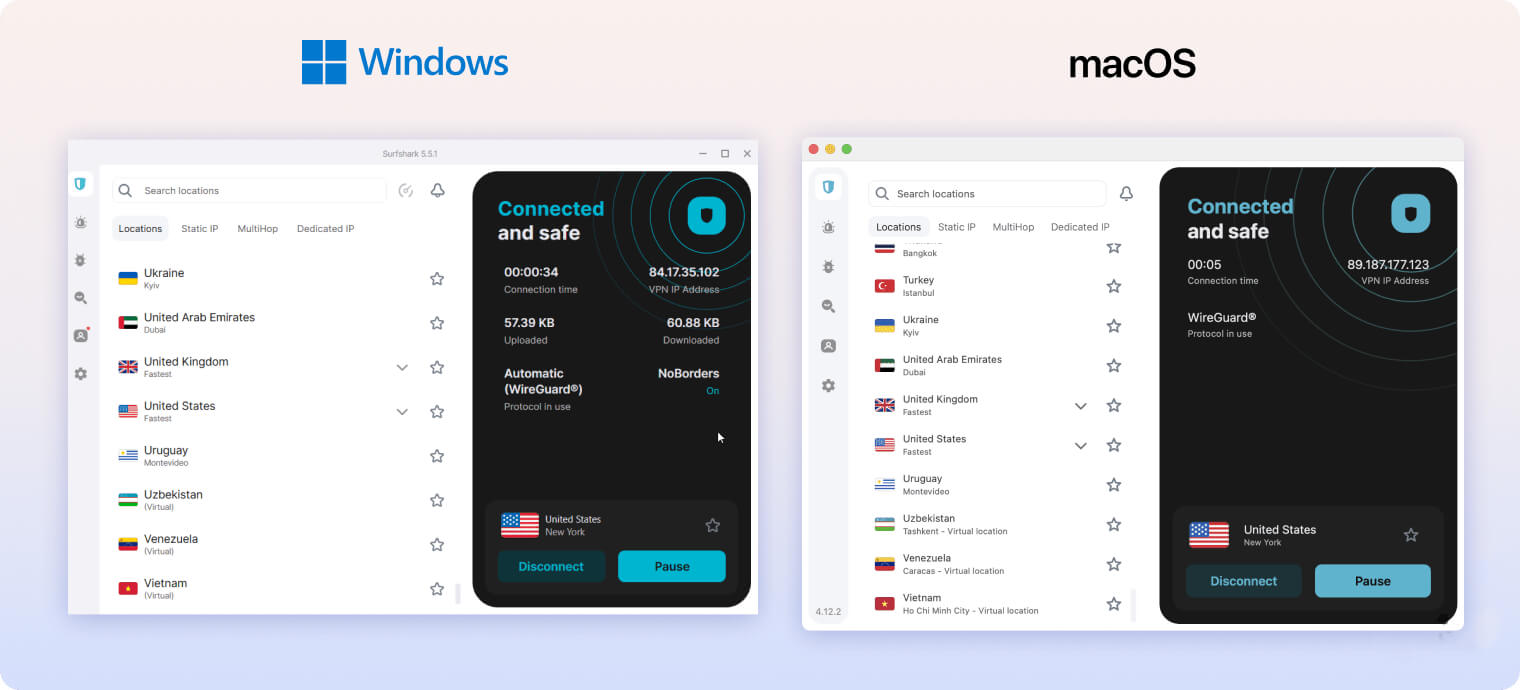 Surfshark’s desktop apps