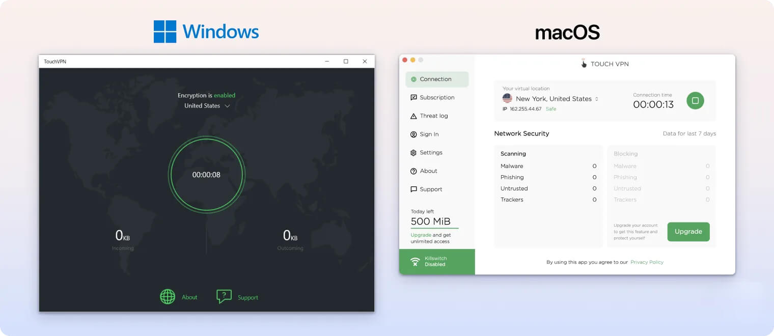 Touch VPN’s desktop apps Touch VPN’s desktop apps