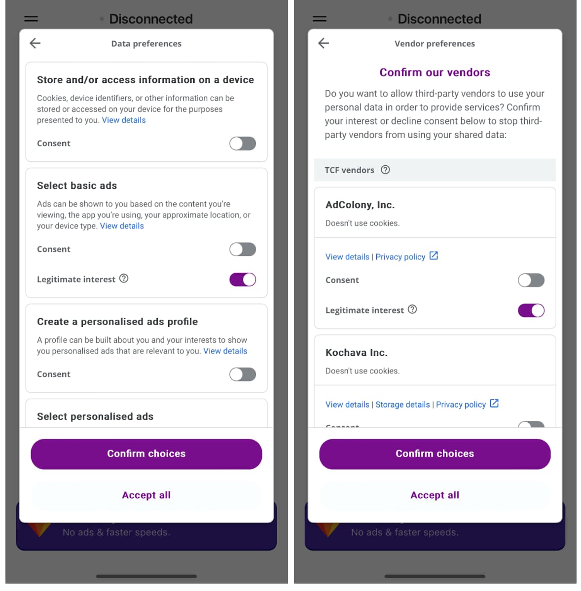 VPN 360 is one of the few that offers helpful privacy settings