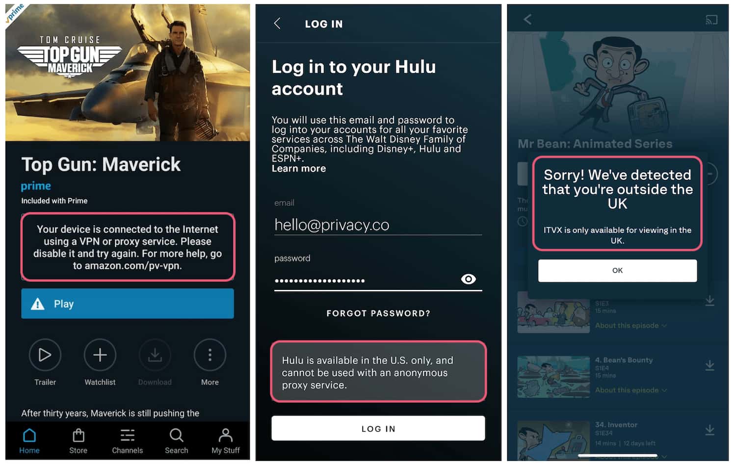 VPN 360 was detected and blocked by most streaming services