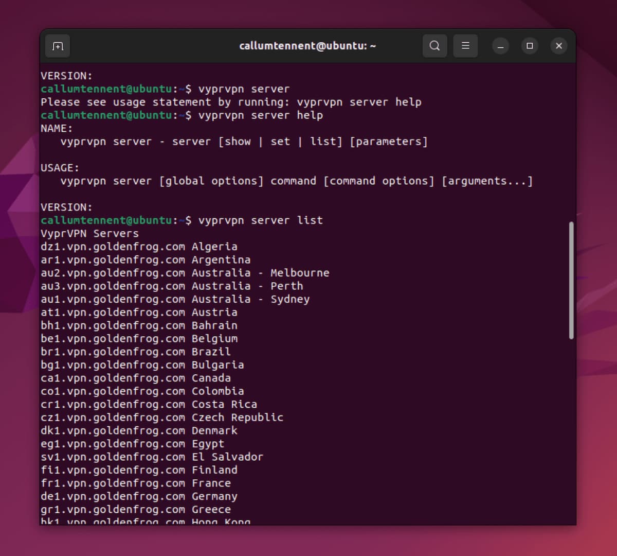 VyprVPN’s CLI