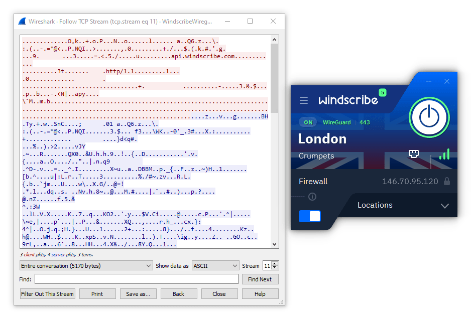 Windscribe securely encrypts network traffic Windscribe securely encrypts network traffic
