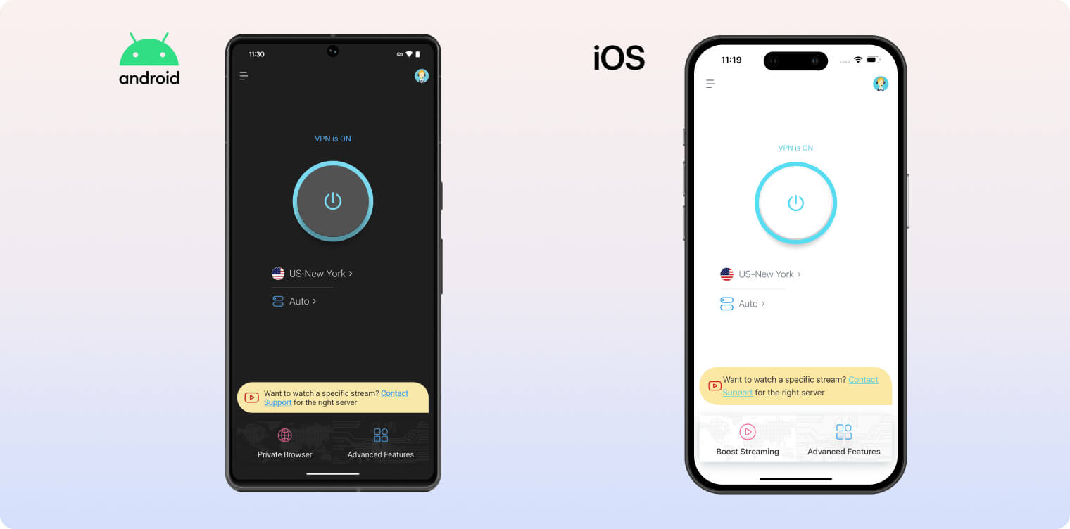 X-VPN’s mobile apps