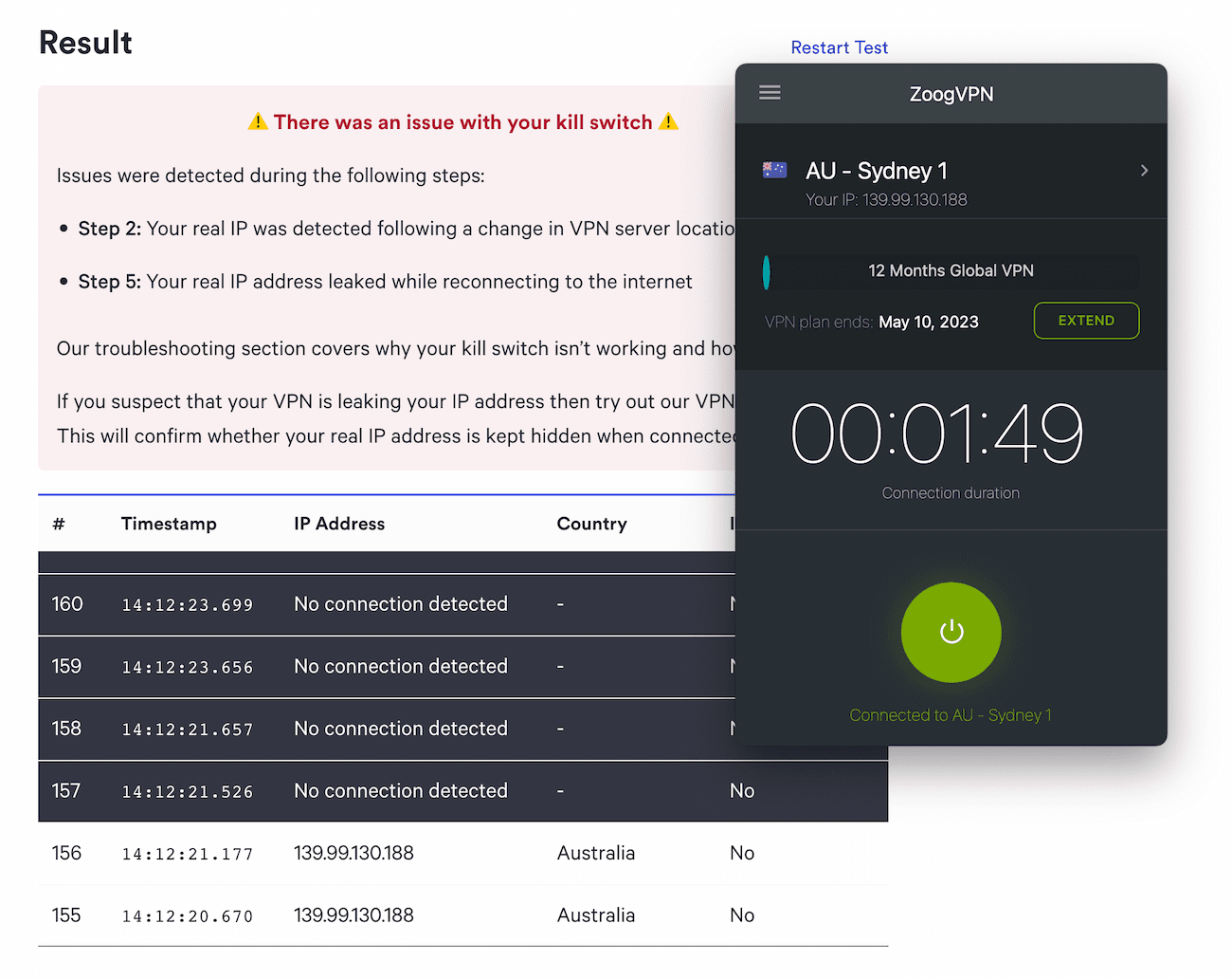 ZoogVPN failed our kill switch test on macOS
