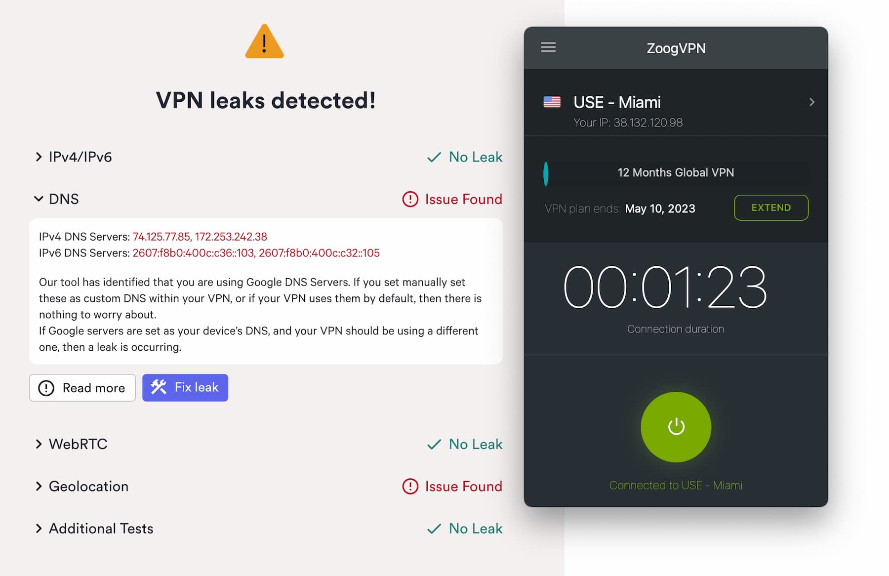 ZoogVPN uses third-party DNS servers