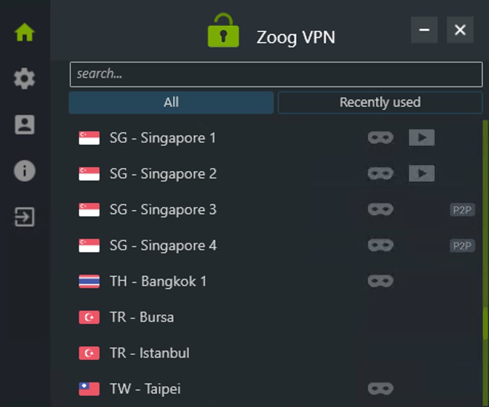 ZoogVPN’s specialized servers