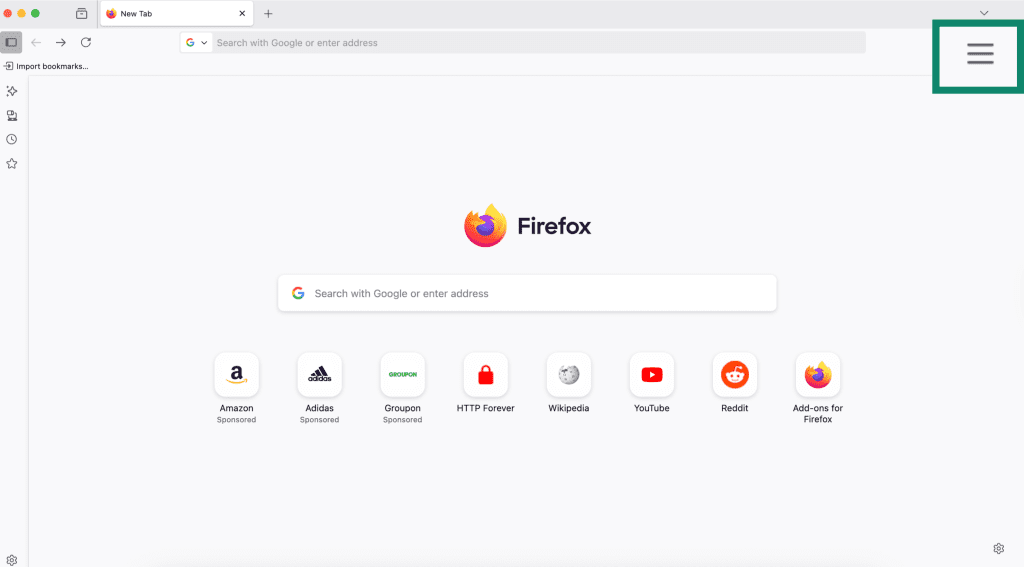 Firefox menu button