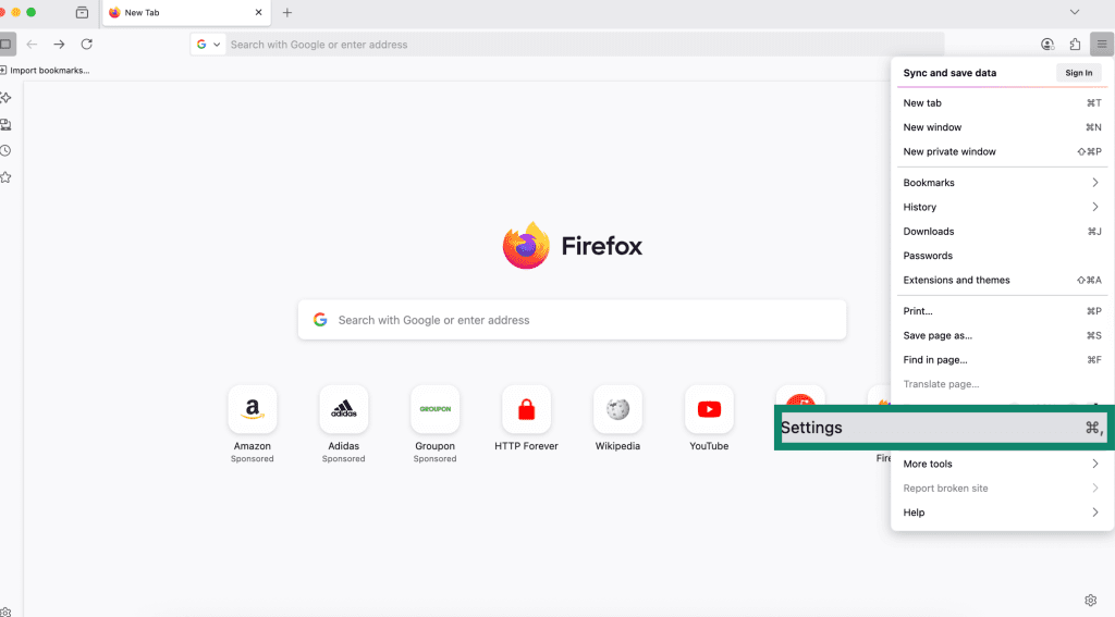 Firefox Settings