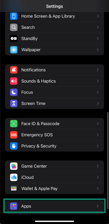 iOS Settings 