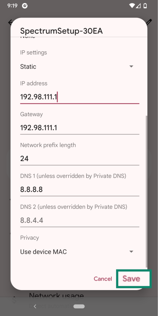 private IP address private IP address