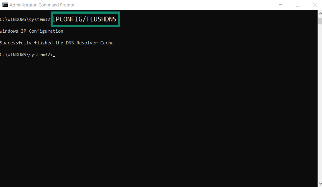 ipconfig /flushdns ipconfig /flushdns
